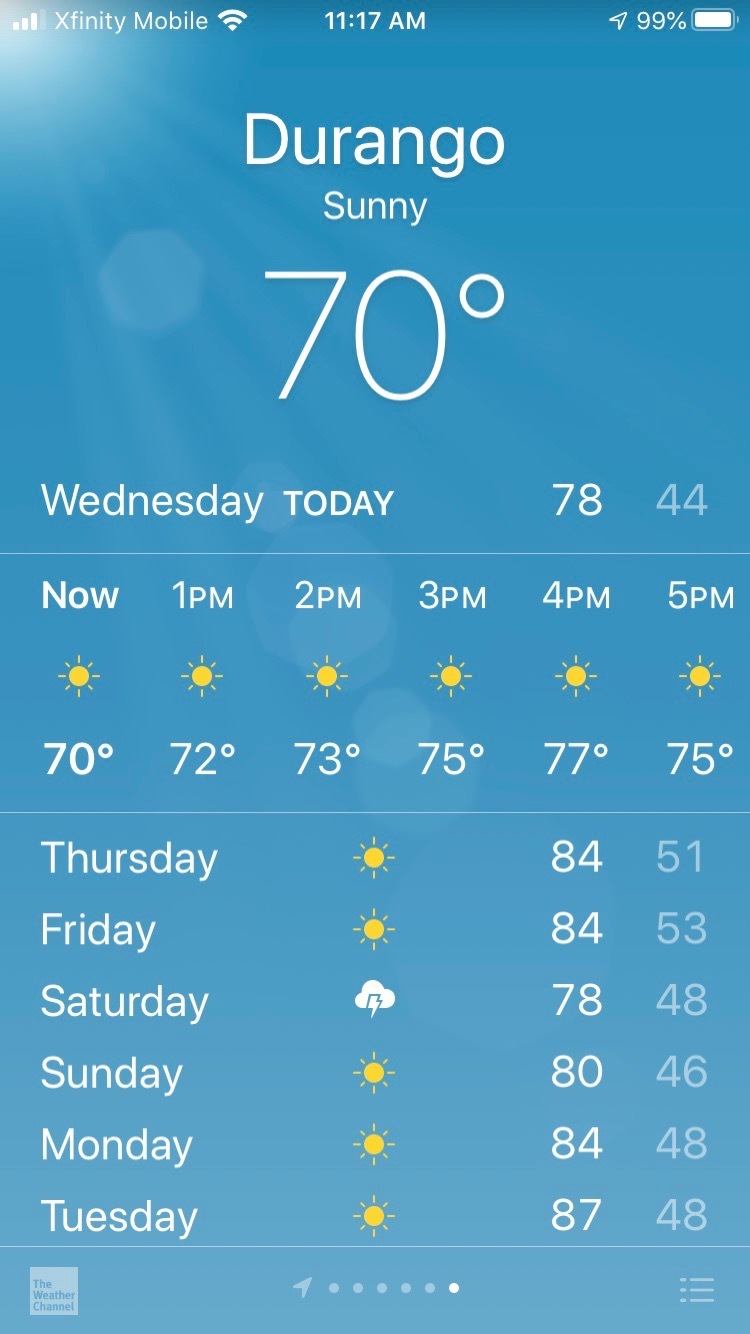 Show weather in Durango.jpeg