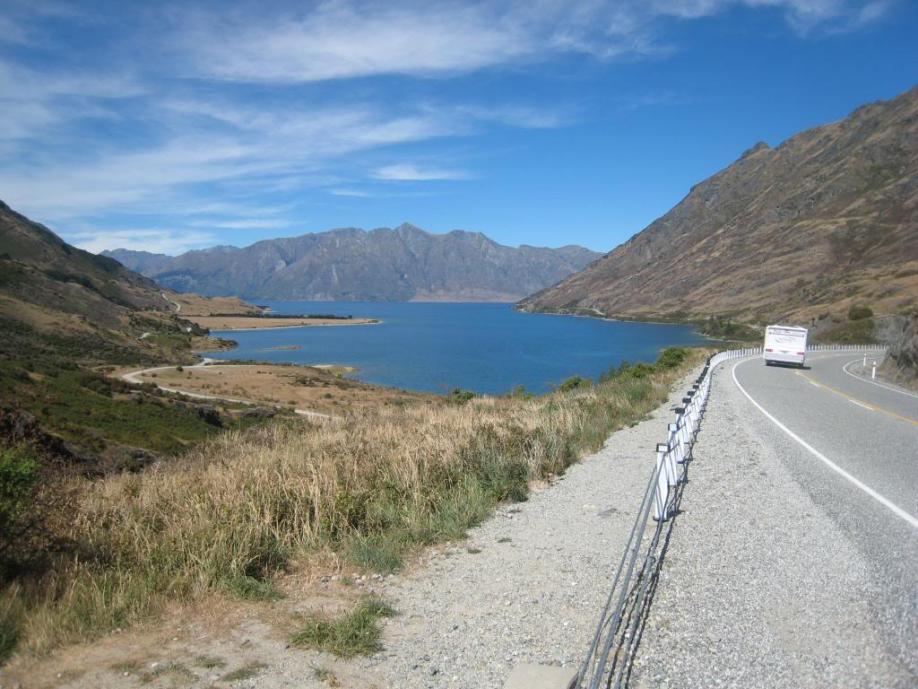 Top of the Hasst Pass coming down into Lake Hawea near Queenstown