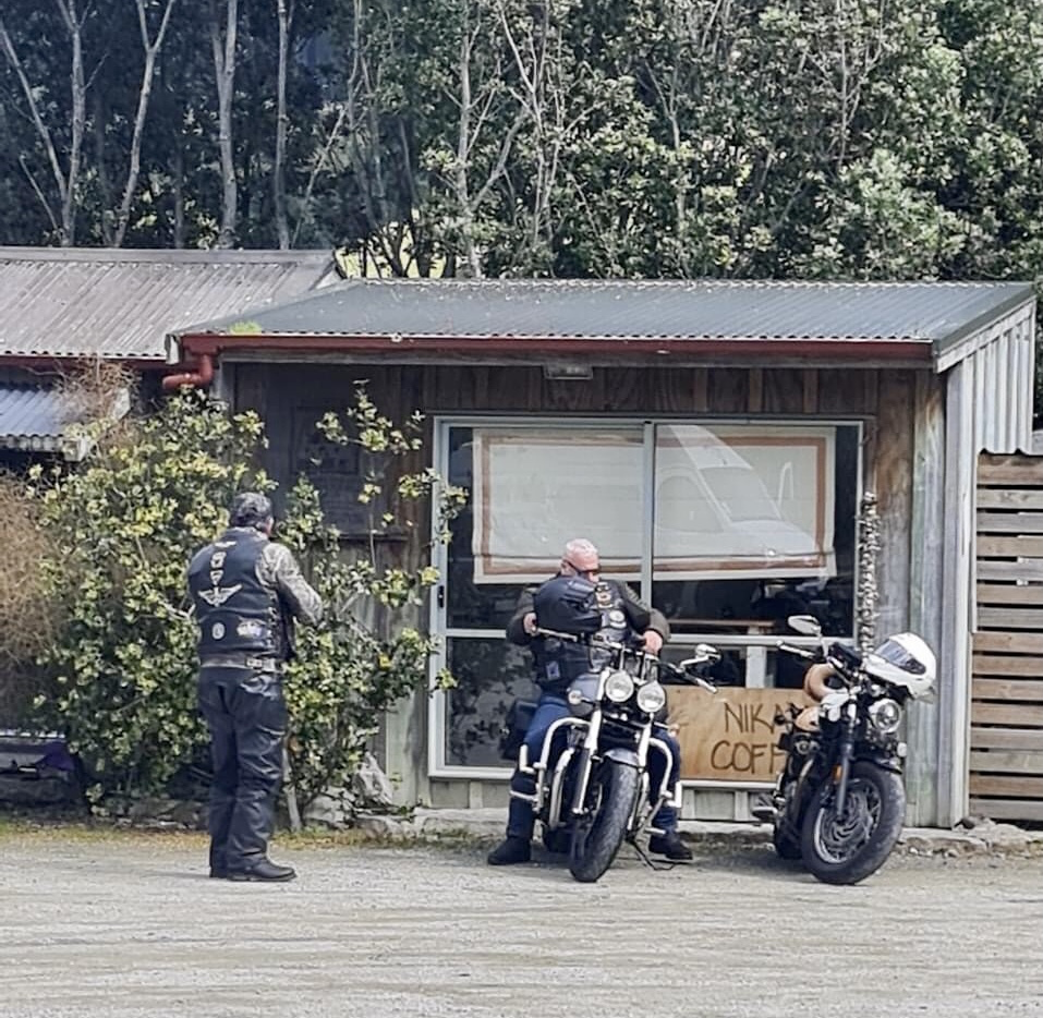 Cave adventures and sharing gang cafe south of Port Waikato, west of central North Island....