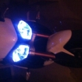 No garage so she's in the kitchen, white bulbs fitted